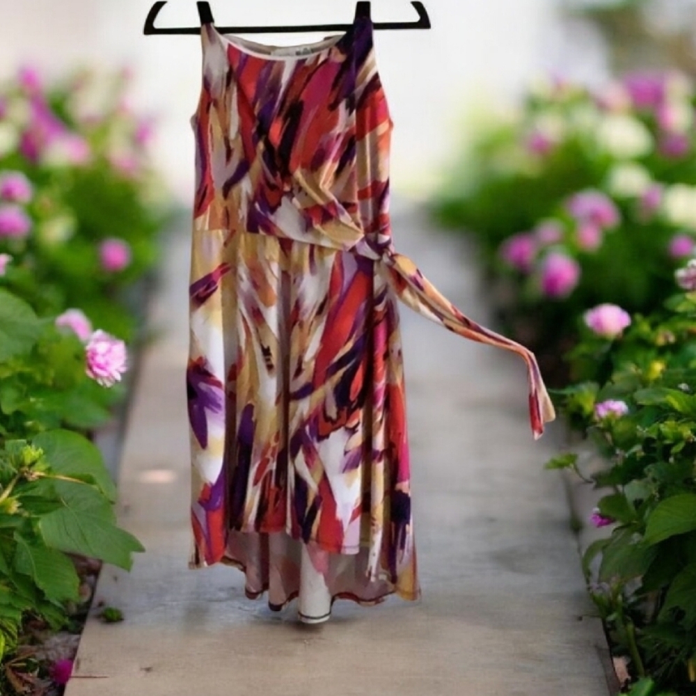 Kim Rogers Sleevelesd dress summer SP 12/14 colorful nice design 🌹🌹